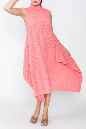 Rose Bubble Check High Neck Dress