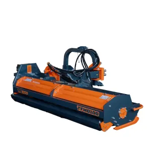 TMG Industrial 100” Offset Ditch Bank Verge Flail Mower with 90° Tilt, Italian Gearbox, 50-90 HP, TMG-TFMO100