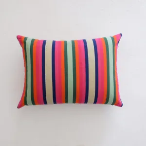 Turquoise Cotton Stripe Pillow 20" x  28"